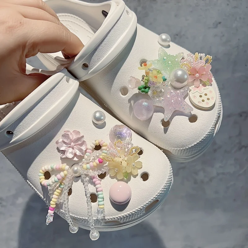 New Summer Jibbitz Elegant  Artificial Faux Bead Shoe Accessories Diy Removable Shoe Charms Perfect Holiday Gift