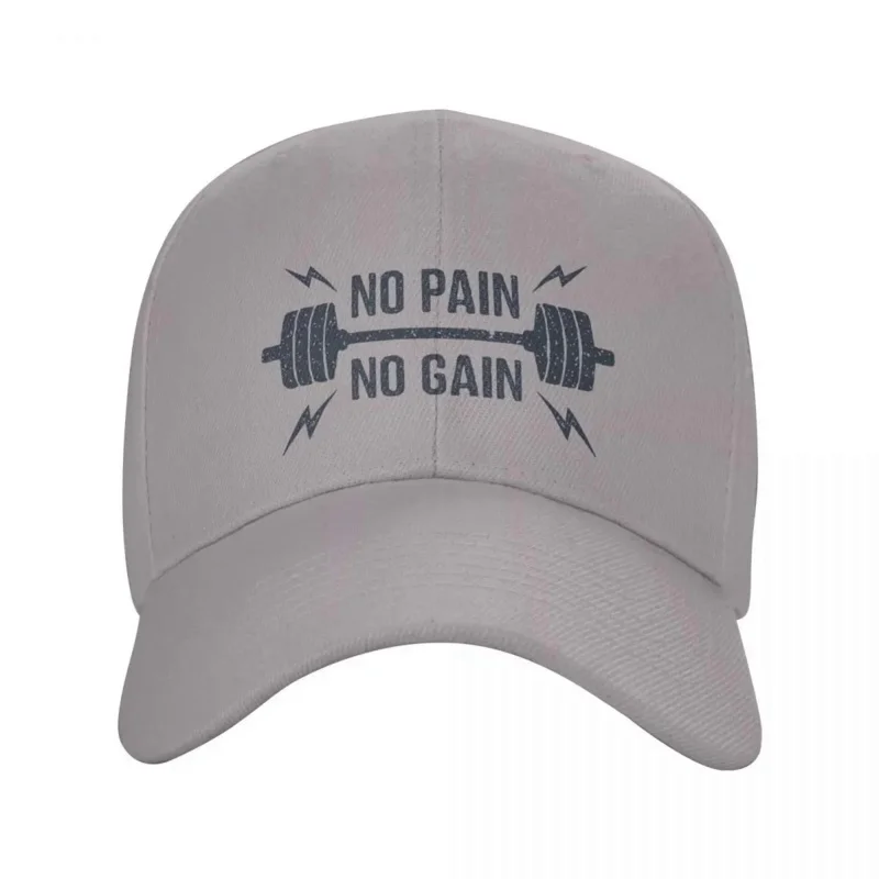 No Pain No Gain Gym Motivational Quote Trucker Hat Women Men Personalized Adjustable Bodybuilding Workout Baseball Cap Outdoor