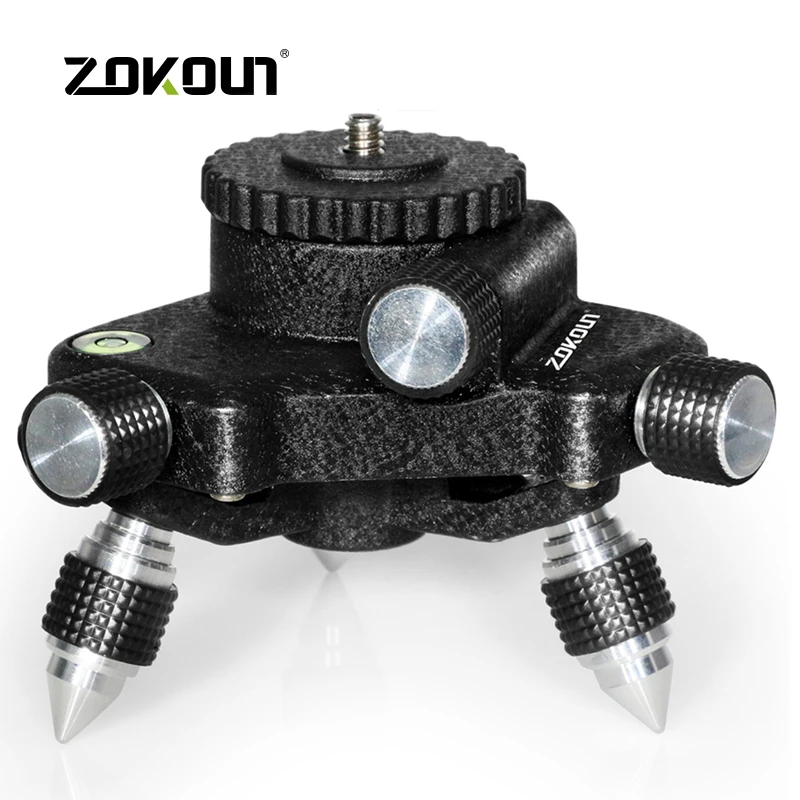 ZOKOUN 360 ° Alumínio Ajuste Fino Suporte Base Giratória Tripé Adaptador Suporte Suporte forfor 1/4 "Thread Nível Laser