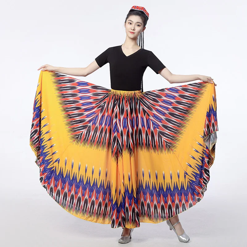 

Chinese Style Women's Half Skirt 180 360 540 720 Degrees Large Swing Printed Skirt Dance Costume Ethnic Clothing 2025 NEW