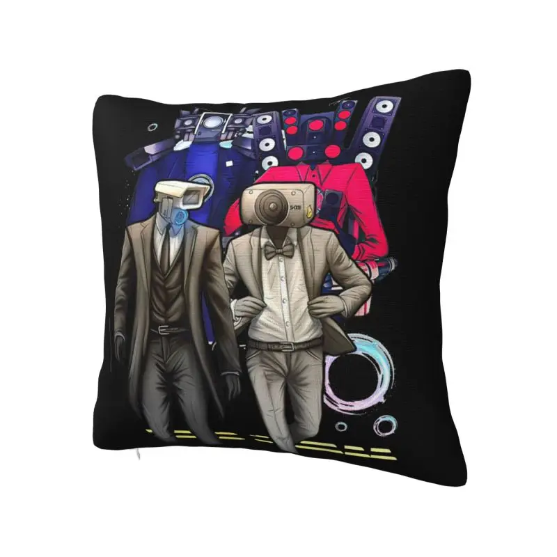 Hot Game Titan Speakerman Skibidi Toilet Throw Pillow Case 55*55cm Home Decoration Cushion Cover Soft Polyester Pillowcase