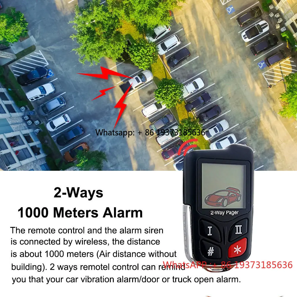 Vjoy Wireless No Installation Remote Start Car Alarm System 1000 Meters Long 2 Way Upgrade Car Alarm Siren DIYV2