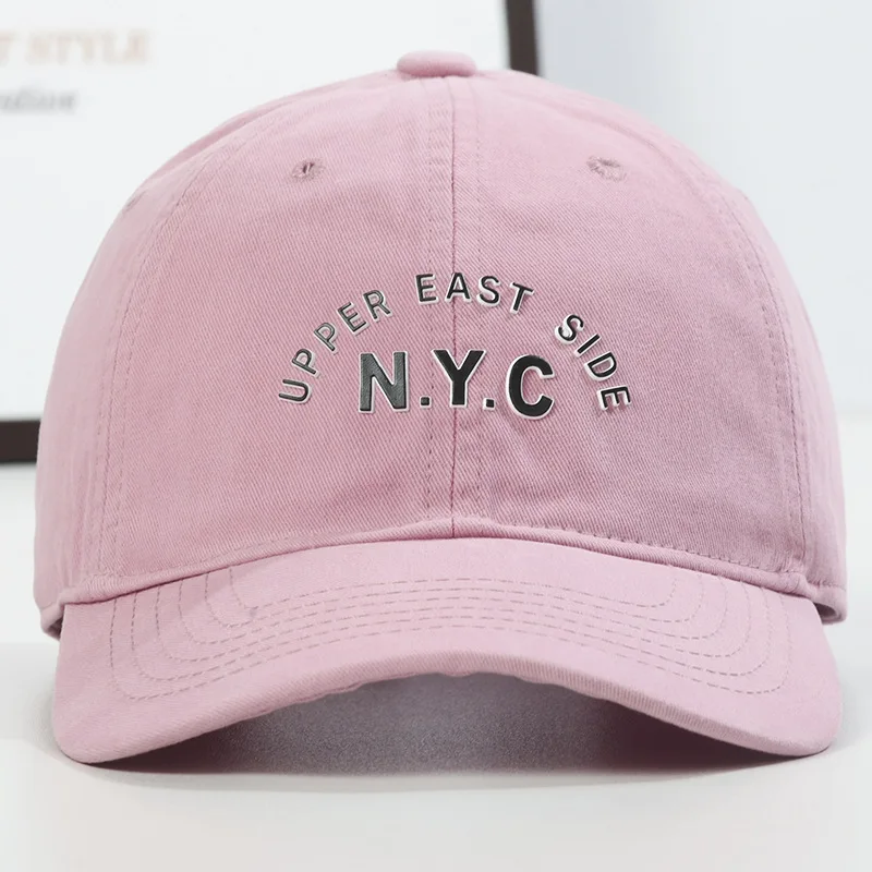 Autumn Winter Soft Baseball Cap Letter Rubber Patch Unisex Student Face Slim Sun Protection Hat