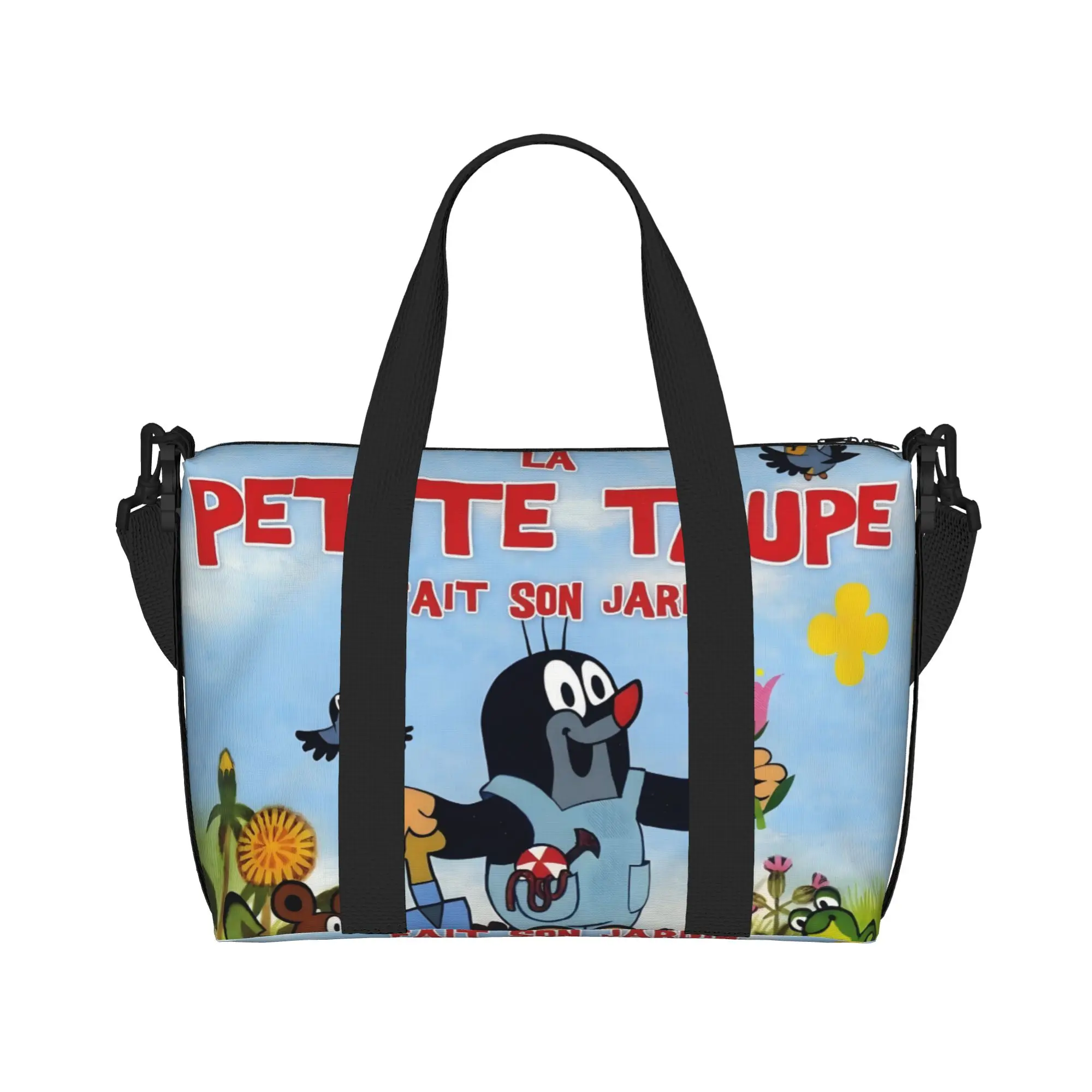 Custom Krtek  Krtecek Czech T-The L-Little M-Mole Beach Tote Bag for Women Cartoon Anima  Big Compartment Gym Beach Travel Bags