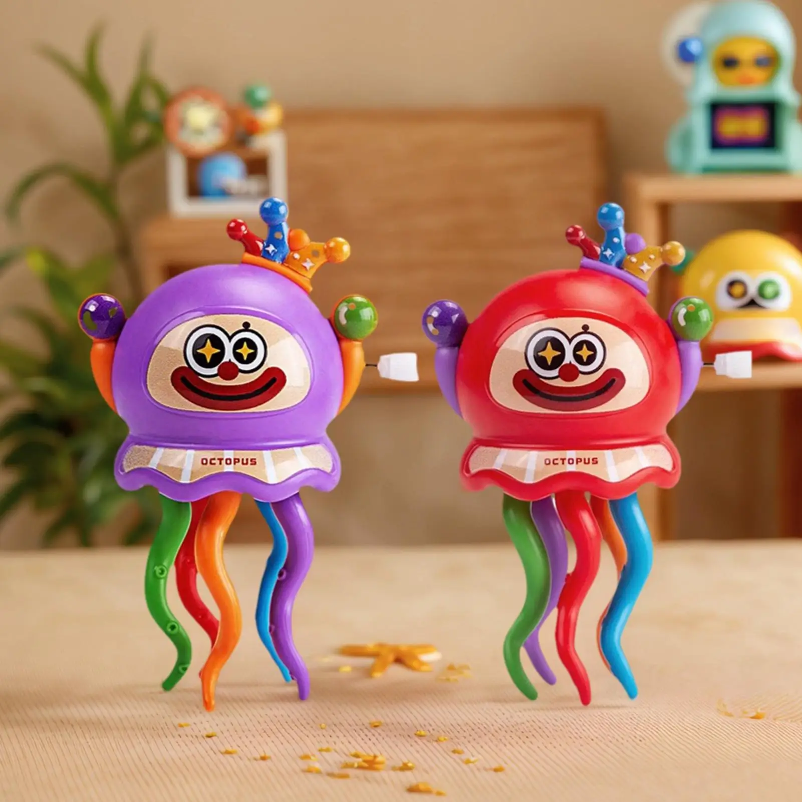 Dancing Octopus Toy Interactive Action Clown Octopus For Kids Wind Up Toy For Boys Girls Classroom Nursery Living Room