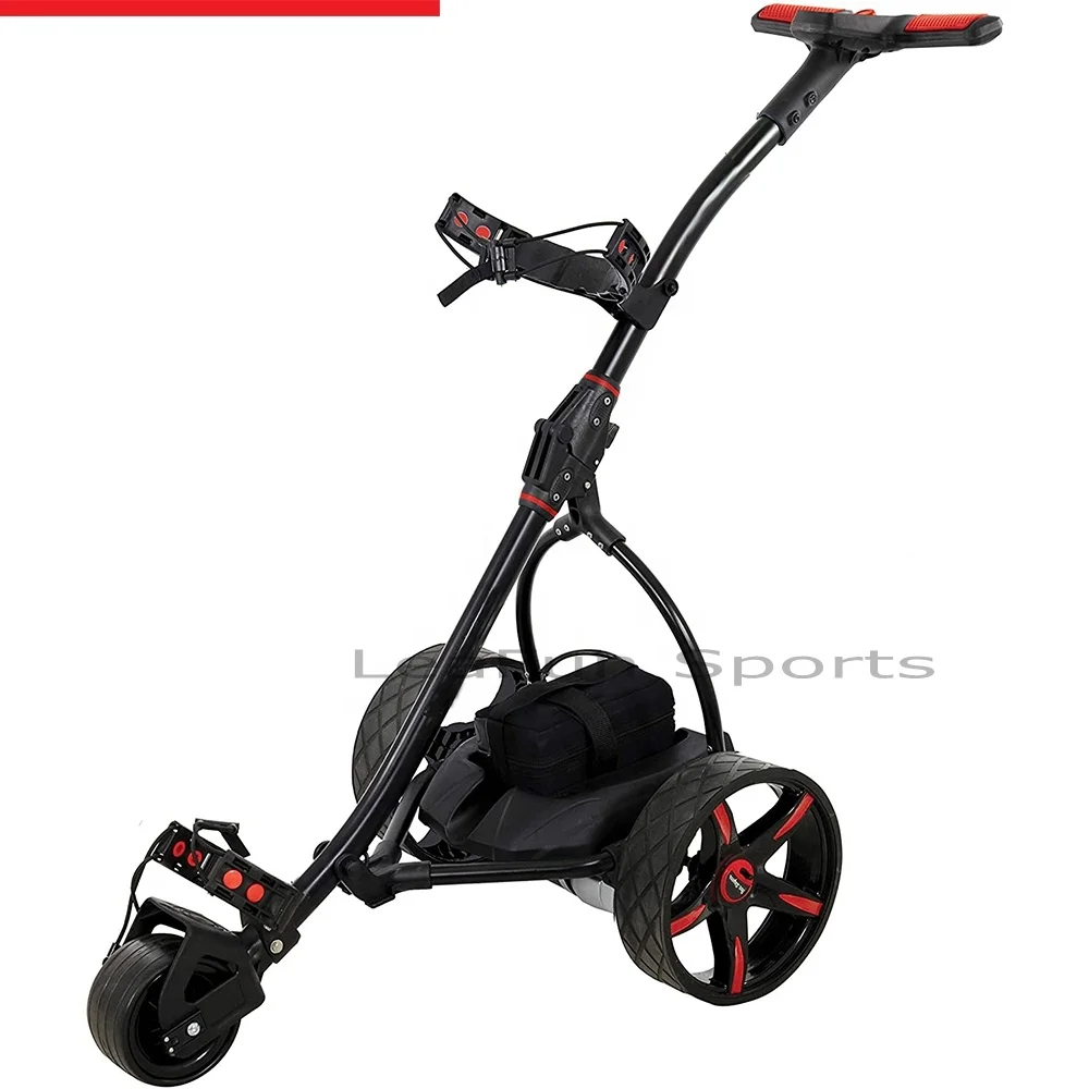 3 distance setting with 10-20-30m stop function Electric Golf Trolley With 18-36 Holes Battery .Light Weight Free Wheels