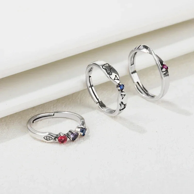 Anime Ryomen Sukuna Gojo Satoru Cosplay Ring Itadori Yuji Unisex Adjustable Metal Finger Rings Jewelry Accessories Gift