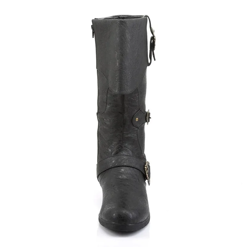 Mittelalterliche Retro-Piratenstiefel für Männer und Frauen, Gothic-Renaissance-Stiefel aus PU-Leder, halbhohe Stiefel für Halloween-Cosplay-Party-Kostüme 2026 – Detail 4