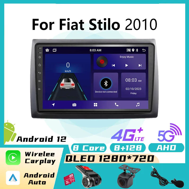 Android Car Radio 9 inch for Fiat Stilo 2010 GPS 2din 4G LTE Multimedia Video Player Head Unit Radio Stereo Wireless Carplay