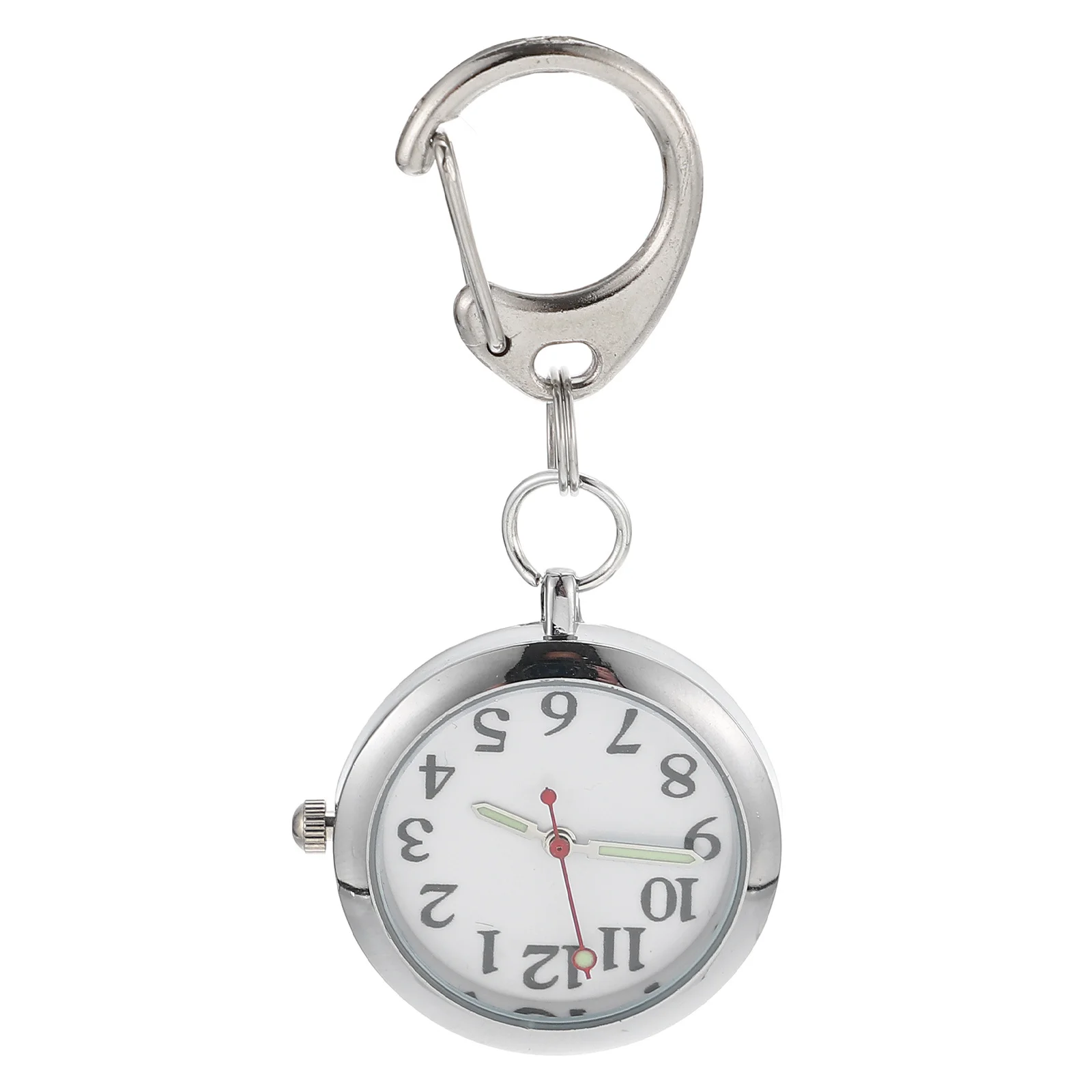 

Stainless Steel Nurse Pocket Watch with Night Glow Hands Clip-on Buckle Design Lightweight Hospital Staff Gift Idea