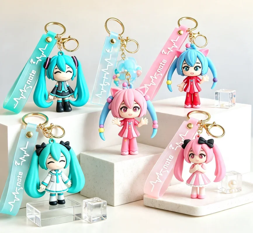 Hatsune Miku Keychain Anime Bag Pendant Cartoon Small Decoration Accessories Car Key Chain Backpack Charm Christmas Gift