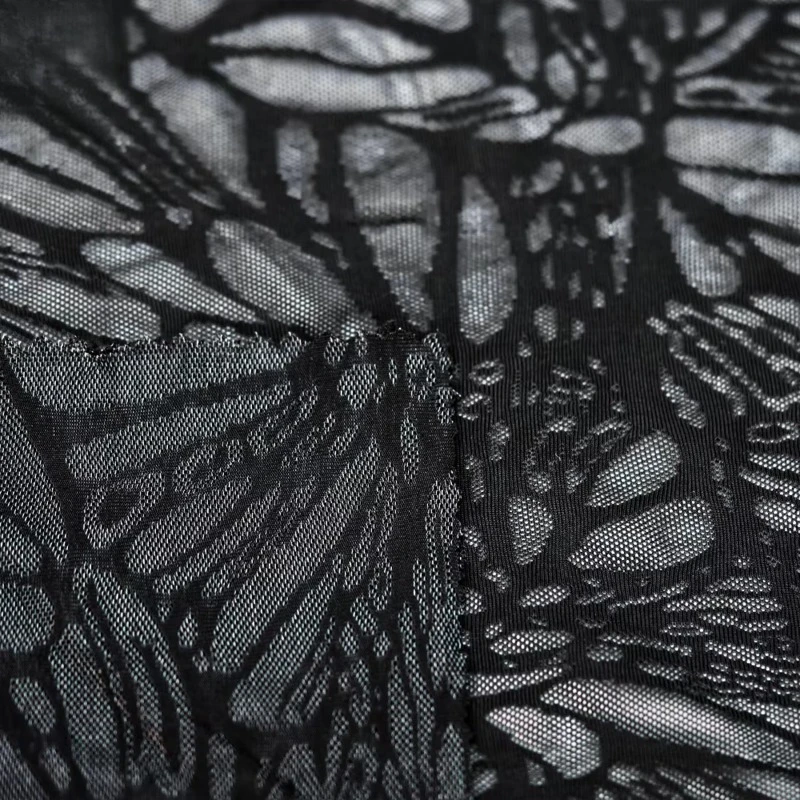

White black elastane ice silk petal clothing fabric lining curtain wedding dress lace