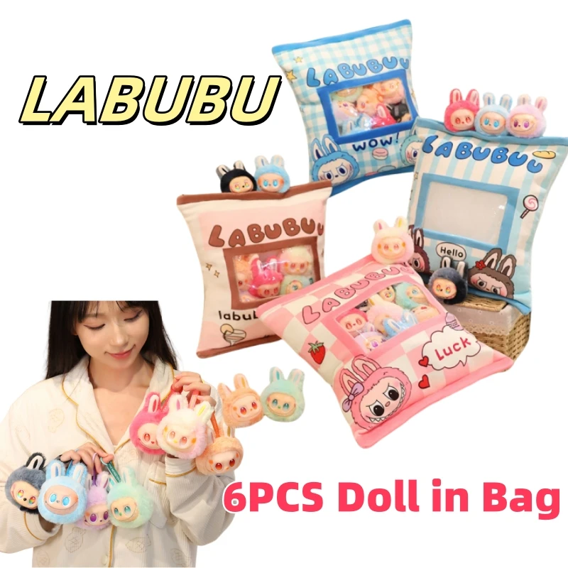 

Creative 6pcs Labubu in Bag Plush Toy Soft Stuffed Anime Labubu Plushies Sofa Bed Home Decor Xmas Gifts Girl Fashion