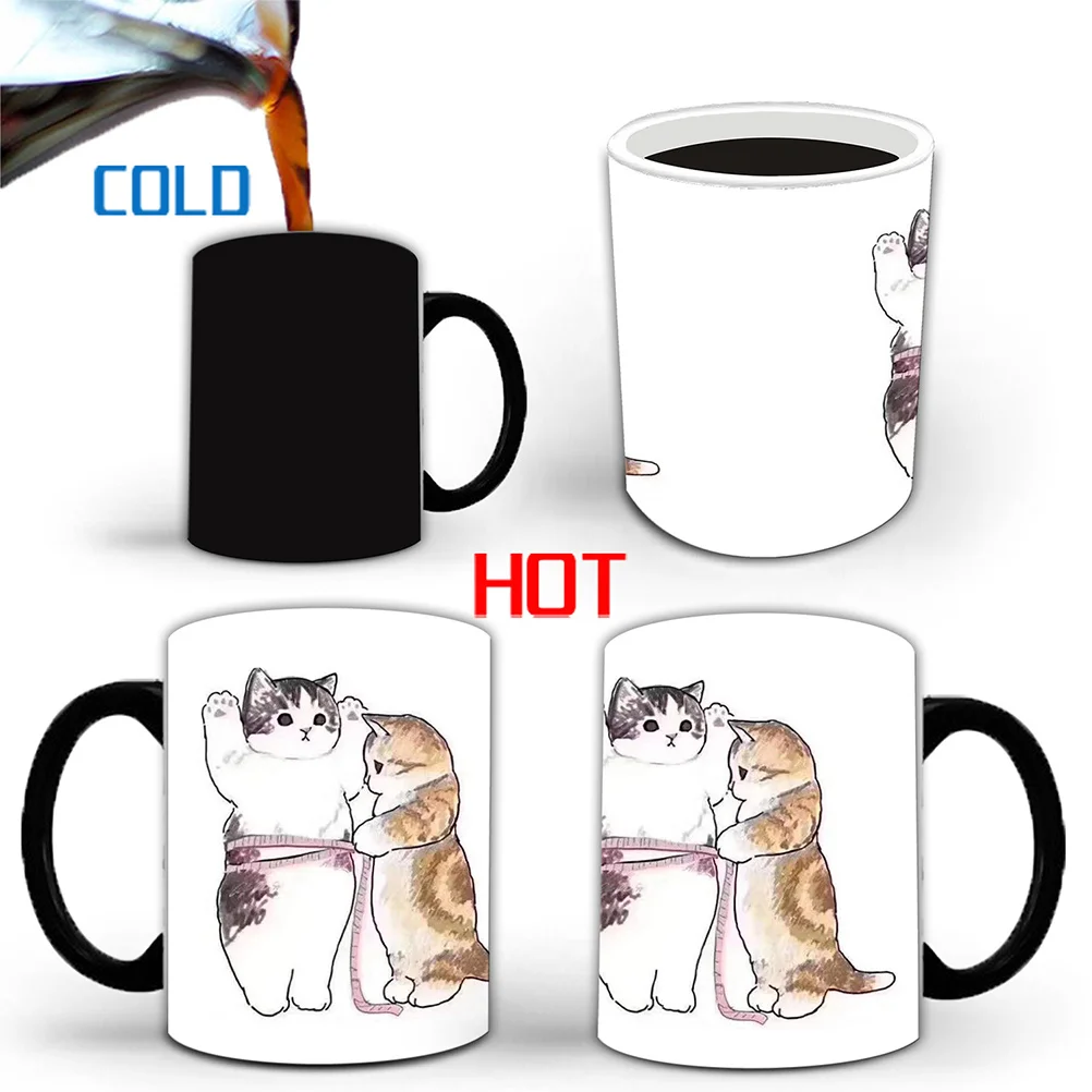 

Large Color Change Ceramic Mug Fun Thermal Sensitive Design Coffee Tea Drinking Cup for Restaurant Book Bar Home Use