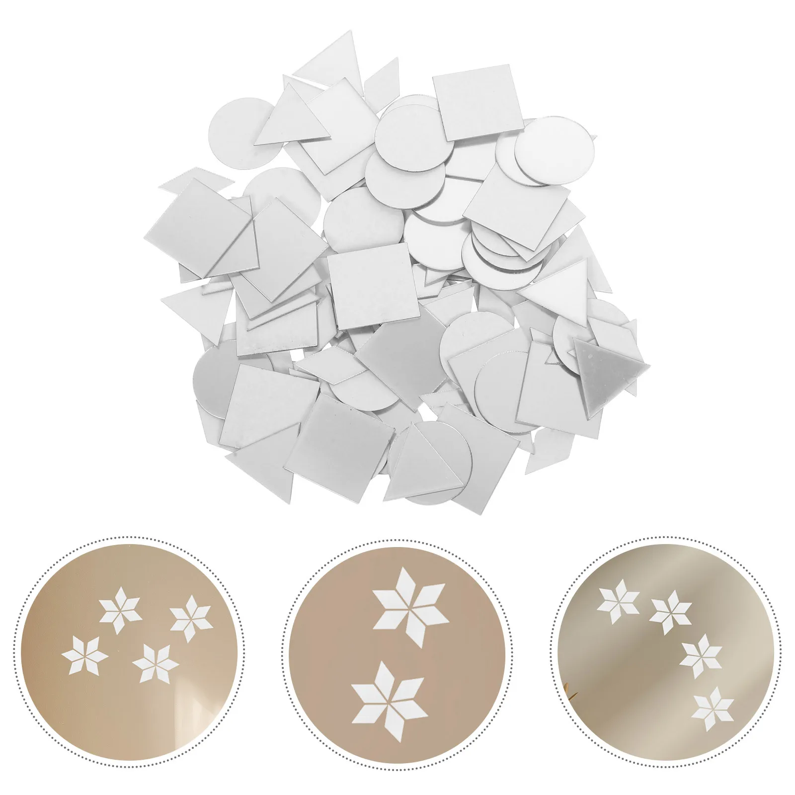 

100pcs 3D Mirror Wall Stickers Geometric Self-Adhesive Tiles For Living Room Bedroom Background Removable Home Decor Wall