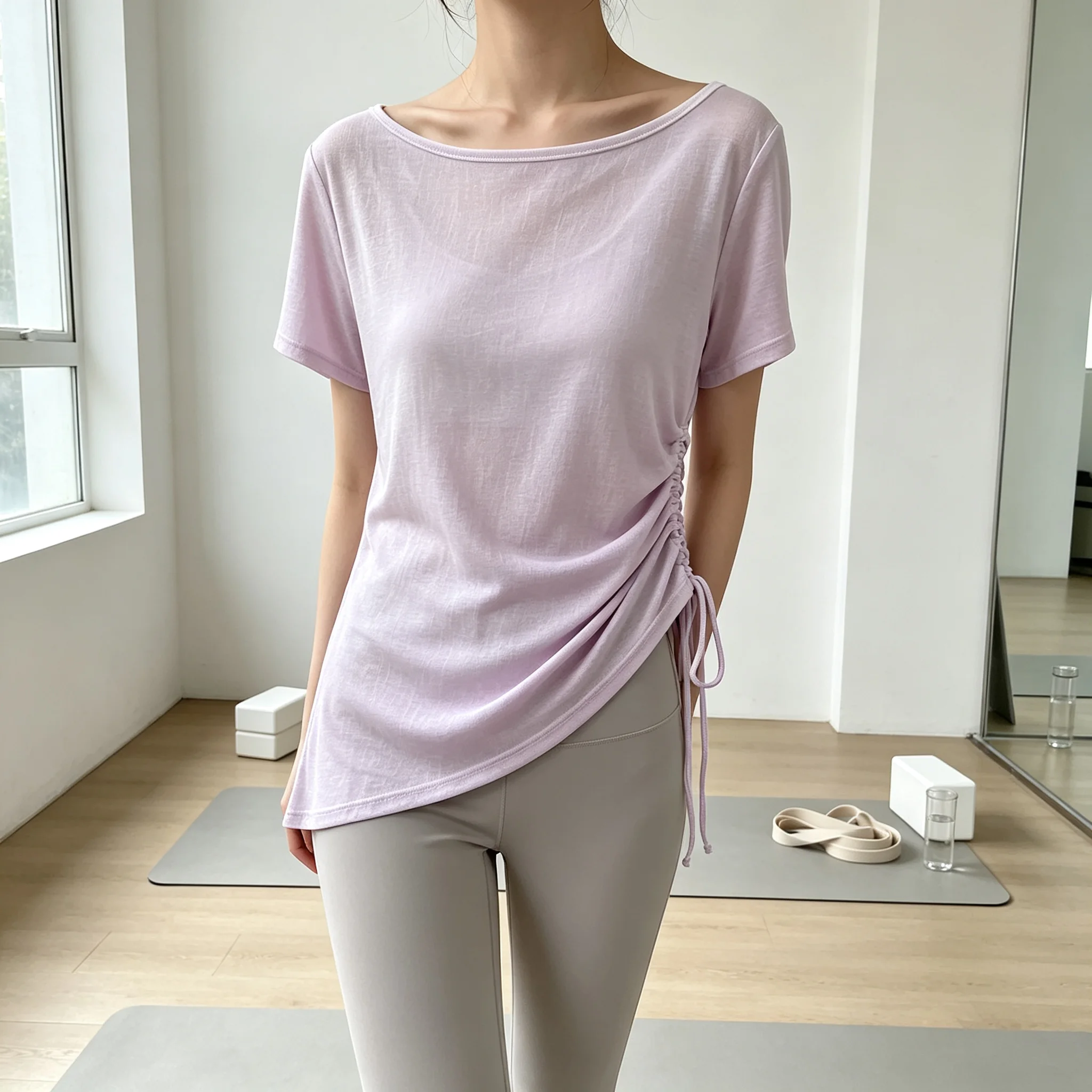 Pilates Yoga Wear, Thin Sports Tops, Loose Blouses, Short-Sleeved T-Shirts, High-End, Stylish, and Fashionable Fitness Wear