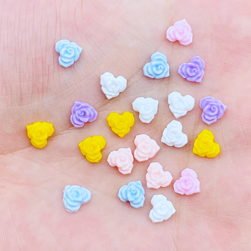 200Pcs New Cute Mixed Mini Flower Flat Back Resin Cabochons Scrapbooking DIY Jewelry Craft Decoration Accessorie K68