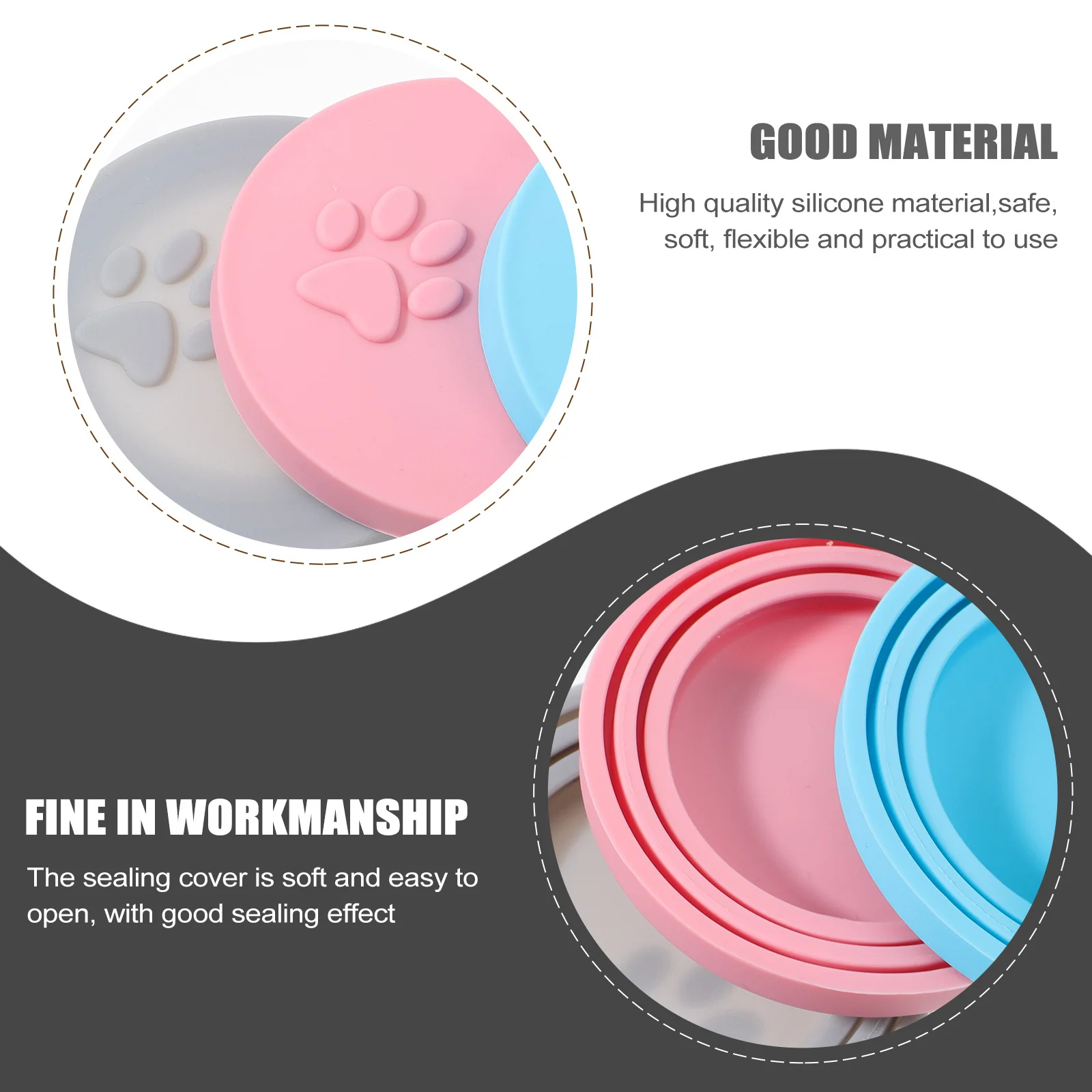 

4Pcs Pet Silicone Can Lids Sealing Covers for Dog Cat Food Cans Reusable Flexible Soft Fresh Preservation Lids