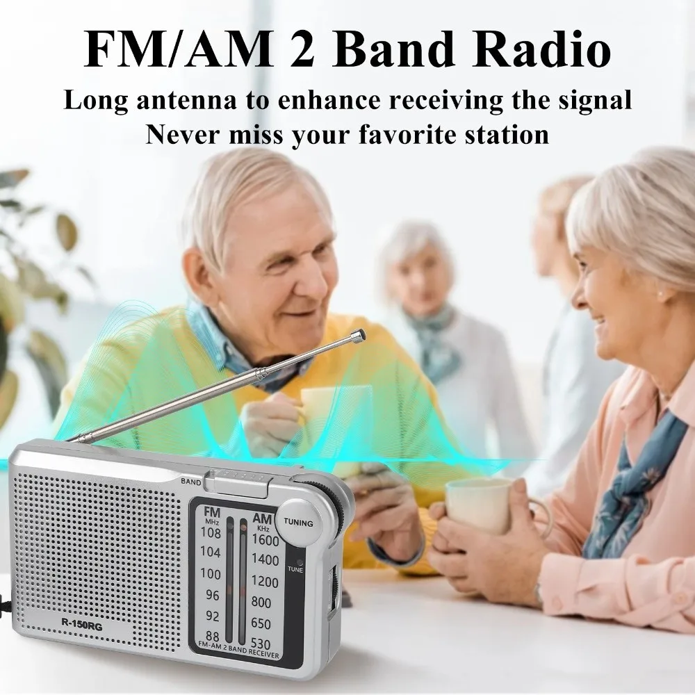 

Pointer Radio 150RG AM/FM Radio Rechargeable Headphone Jack Pocket Radio Mini Two Band Receive Small Radio Outdoor Use