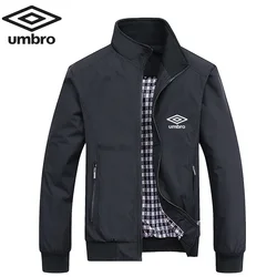 Gestickte Umbro Frühling und Herbst, lässig, einfarbig, modisch, schmale Passform, Bombenjacke, Jacke, Baseballjacke, Herrenjacke M-6XL