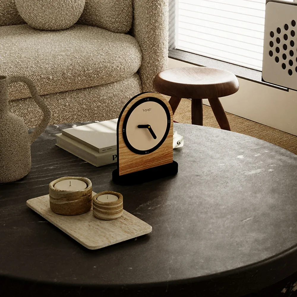 New Modern Minimalist Clock Creative Silent Desktop Clock Aesthetic Table Clock Room Decor Stylish Desk Gift for Friends