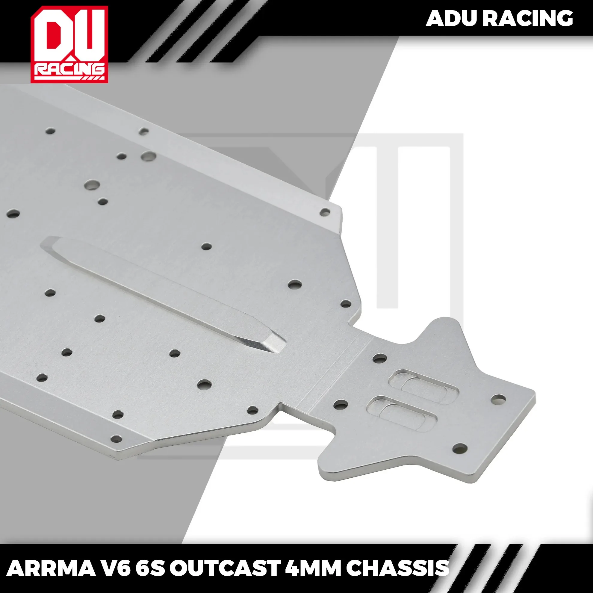 ADU RACING 7075-T6 AL 4mm chassis  FOR ARRMA 6S TYPHON RTR TLR and 6s outcast v5 exb v6