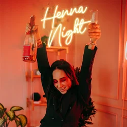 Letreros de neón de noche de Henna, letreros LED para boda, decoración nupcial para dormitorio, fiesta, arte de pared, letreros Led de neón personalizados