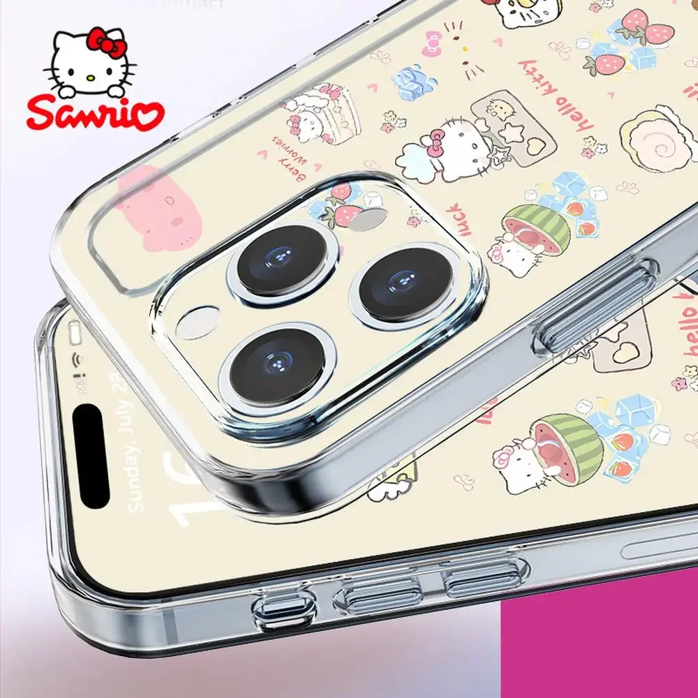 Hello Kitty Iphone Cases Iphone 16/15/14/13/12/11/x/xs/xs Max/pro Max Girl Iphone 16 Promax Case Sanrio Kt Cartoon Accessory