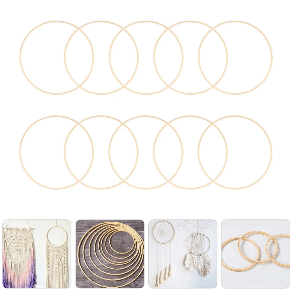 10Pcs Bamboo Hoop Circles for DIY Crafts Wedding Backdrop Decorative Frames Bamboo Rings Floral Hoop Embroidery Supply