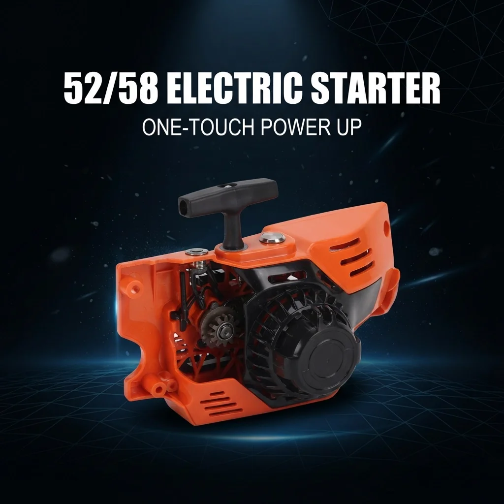 Starter Assembly Electric Start Fit 4500 5200 5800 Chainsaw 45cc 52cc 58cc