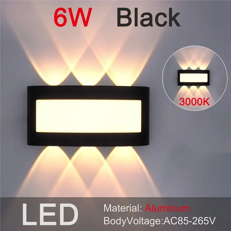 ABDJ-appliques murales extérieures lumière LED étanche 6W applique murale effet lumière escalier lumière lit lumière