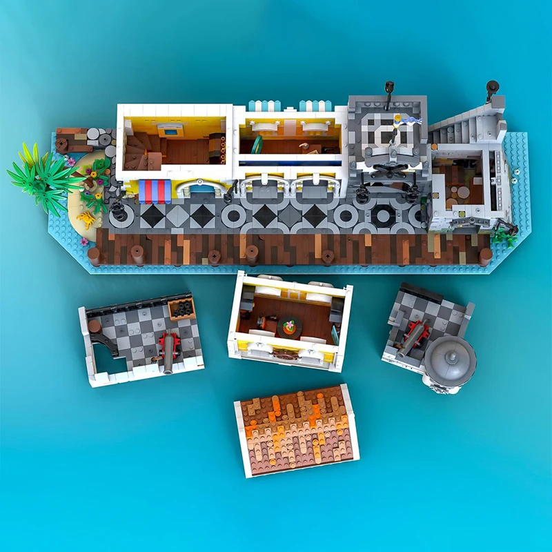 3897pcs MOC Pirates Sleepless Nights Bay Lagoon Lockup Revisited Model Building blocks Architecture idea Christmas gifts toy