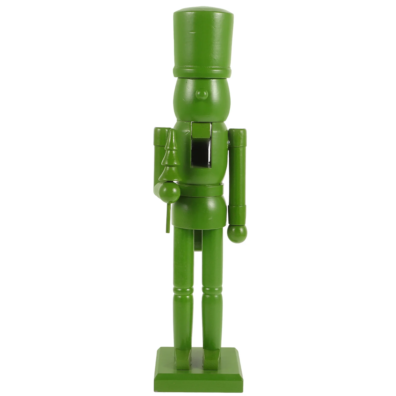

Wooden Nutcracker Xmas Classic Holiday Tabletop Solid Color Decor Nutcracker Puppet Figure Reusable Christmas Ornament