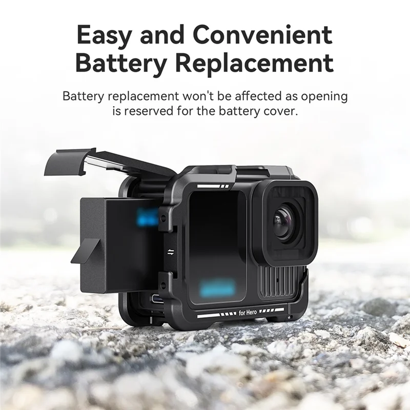 AMAGISN Capa protetora de sapata fria com gaiola de metal para câmera com capa de lente de silicone para Gopro Hero 13/12/11/10/9