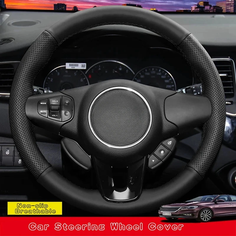 Customize Micro Fiber Leather Steering Wheel Cover For Kia Carens 2013 2014 2015 2016 2017 2018 2019 Car Interior