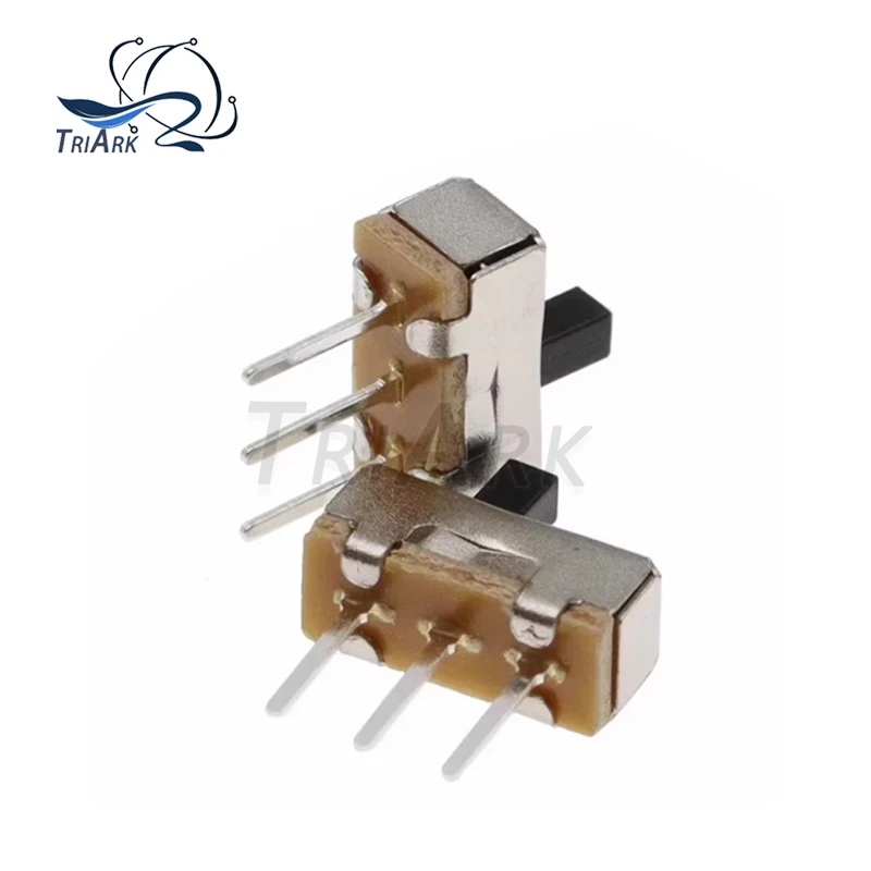 50PCS SS12D00G3/G2/G3/G4 Handle height 2/3/4/5mm three foot toggle Mini Vertical Slide Switch handle type two gear three foot