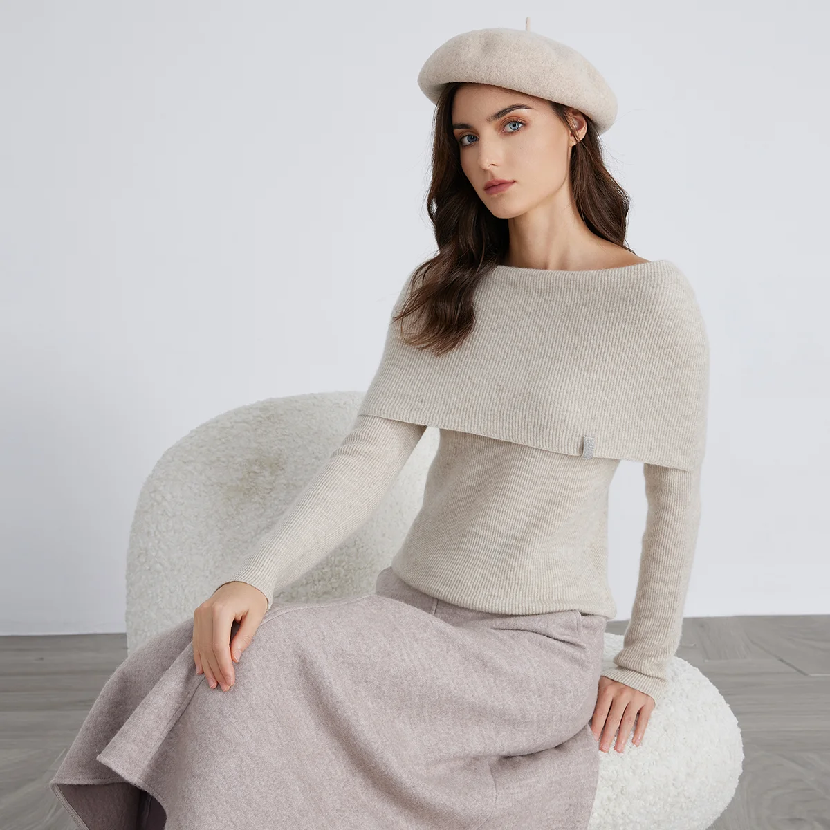 BC929 High-quality luxury brand women's Clothing  pullover knitted sweater 94% cashmere clothes