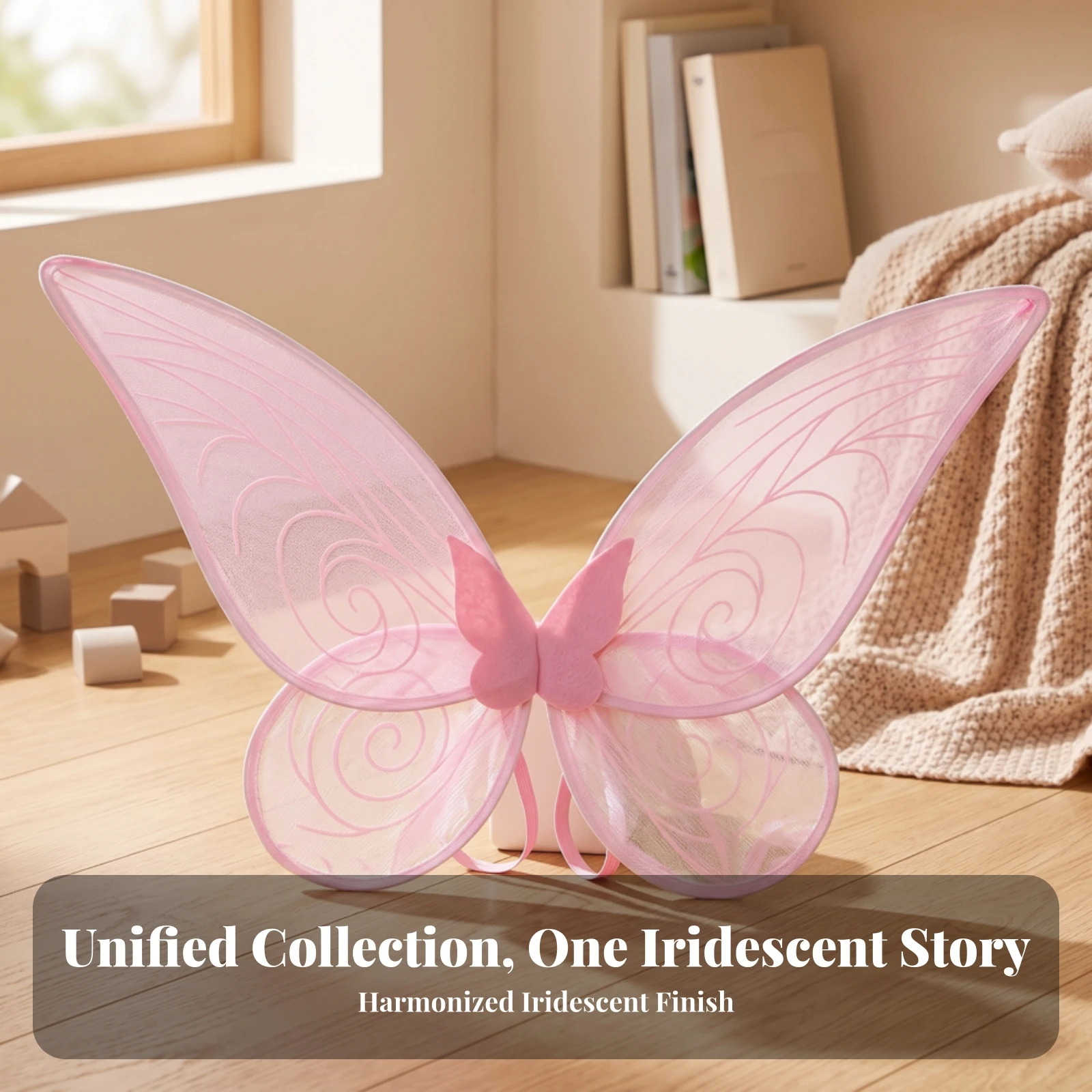 Butterfly Costume Wings Translucent Butterfly Wings Lightweight Flexible for Girls, Dress-up, Stage Performance
