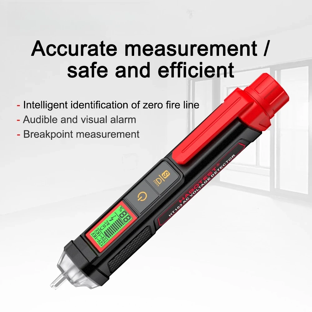 With Flashlight AC Detection HT103 Non-Contact Voltage Detector High-Precision Live/Neutral Wire Identification12-1000V