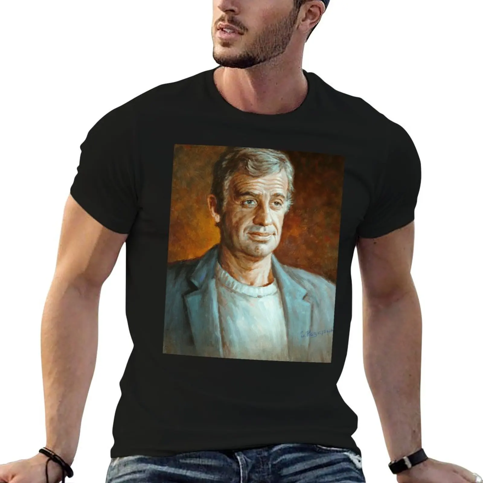 Camiseta Jean Paul Belmondo para hombre, camiseta de algodón de alta calidad, camisetas informales divertidas para hombre, camiseta de algodón