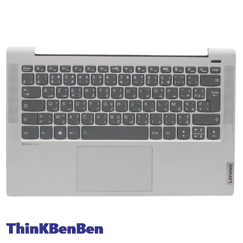 

French Arabic Silver Keyboard Upper Case Palmrest Shell Cover For Lenovo Ideapad 5 14 14IIL05 14ARE05 14ALC05 14ITL05 5CB0Y88690