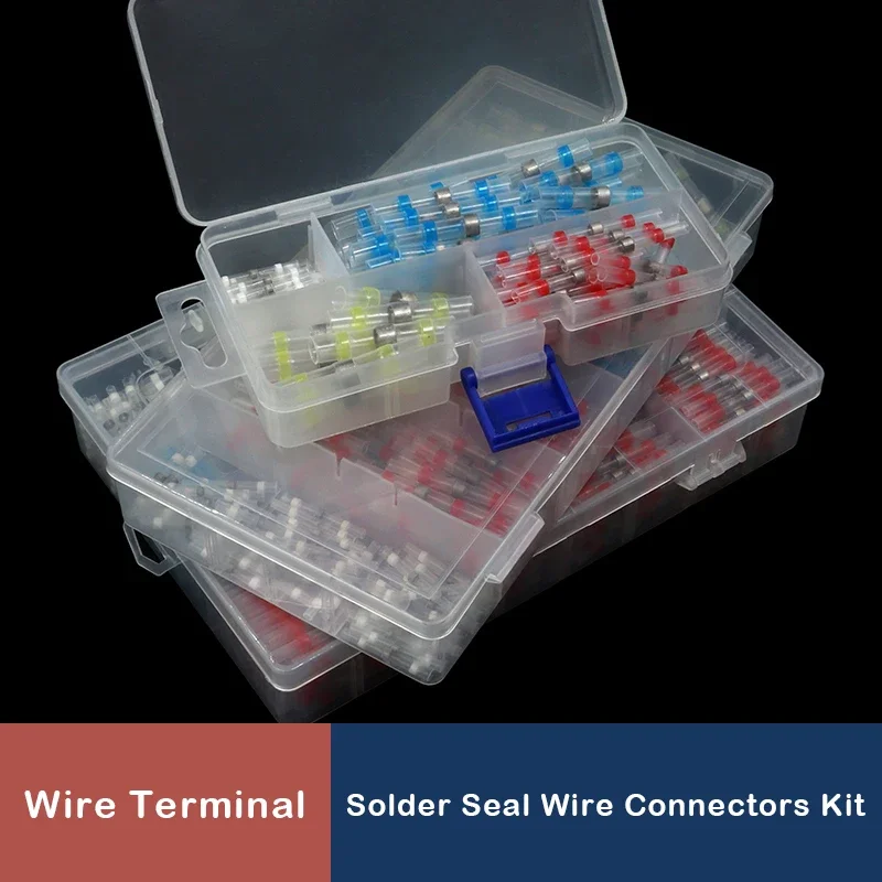 

Boxed Solder Seal Wire Connector 3:1 Heat Shrink Sealed Insulated Butt Splice Terminal Waterproof Butt Connectors Tool Kit 1/2/5