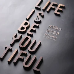 Stile nordico noce nera lettera lettere Decorative combinazione decorazione della parete lettera fai da te decorazione della casa alfabeto in legno