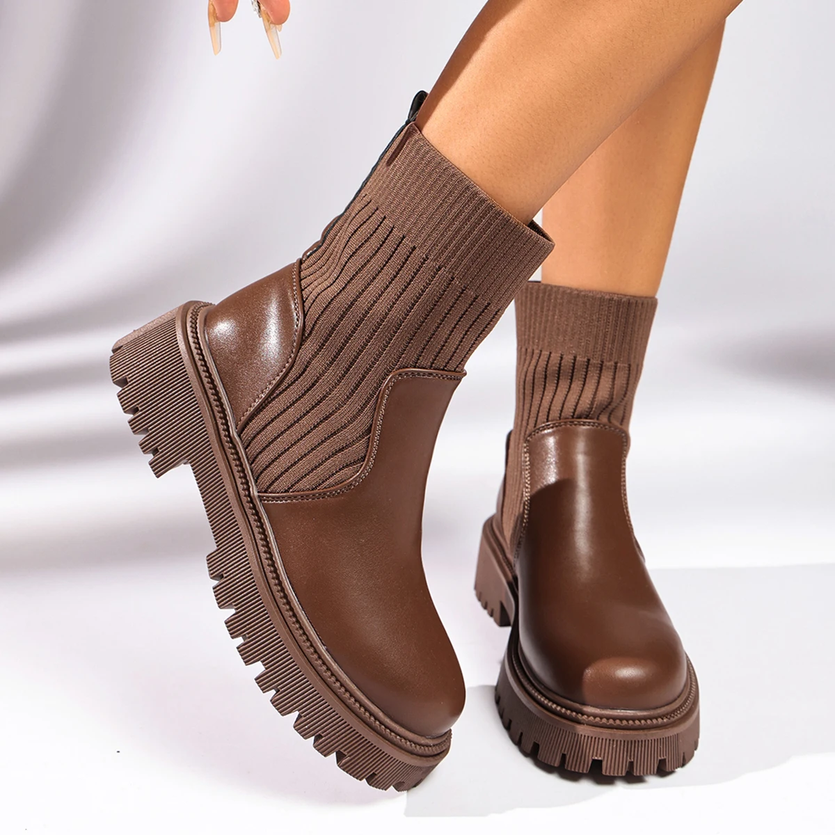 Women'S Fashion Socks - Autumn Winter Fashion Knit Sock Boots