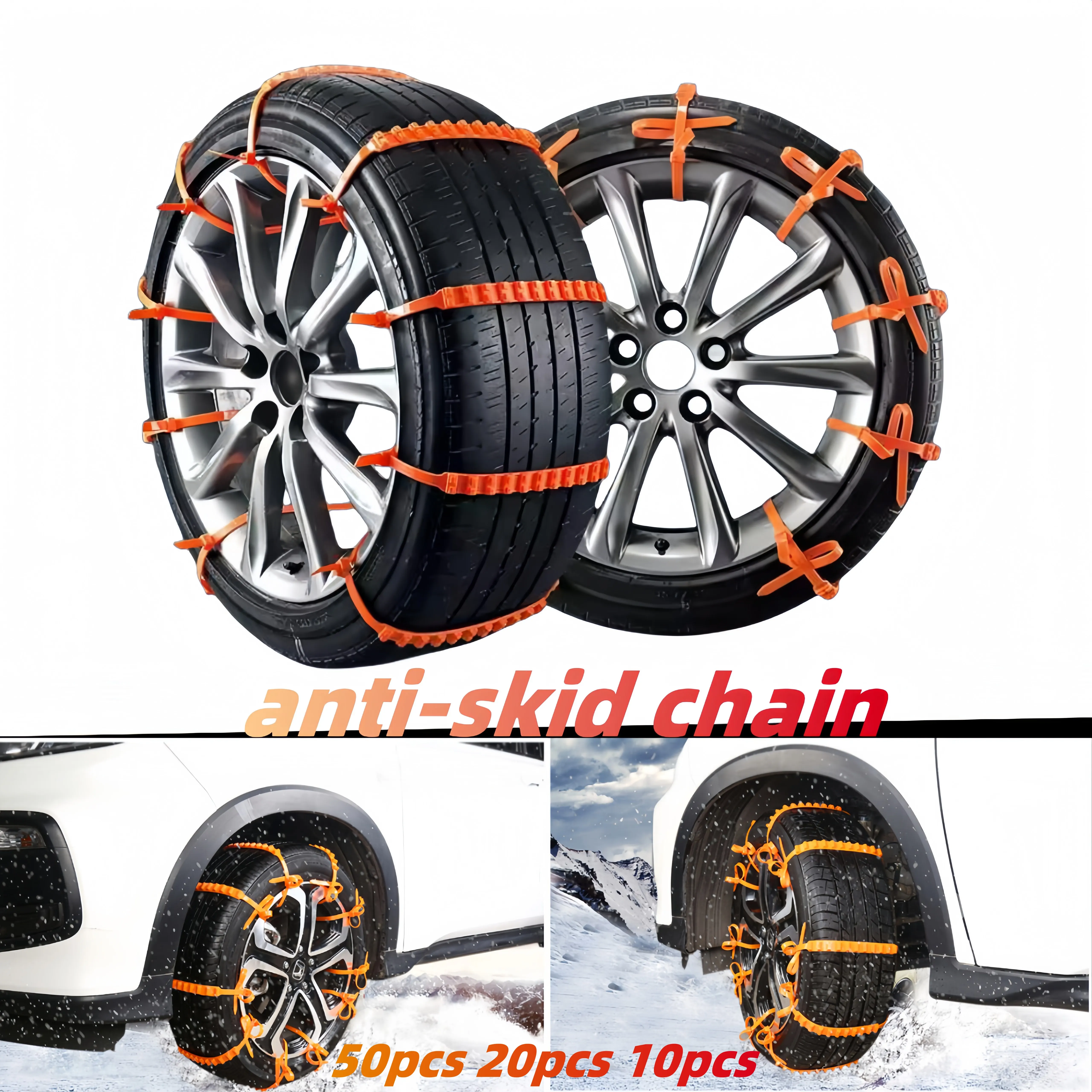 High Quanlity Car Snow Tire Chains Thickened Kit Anti Slip Winter Ice Mud Traction Offroad SUV Auto emergency Safe Easy Install