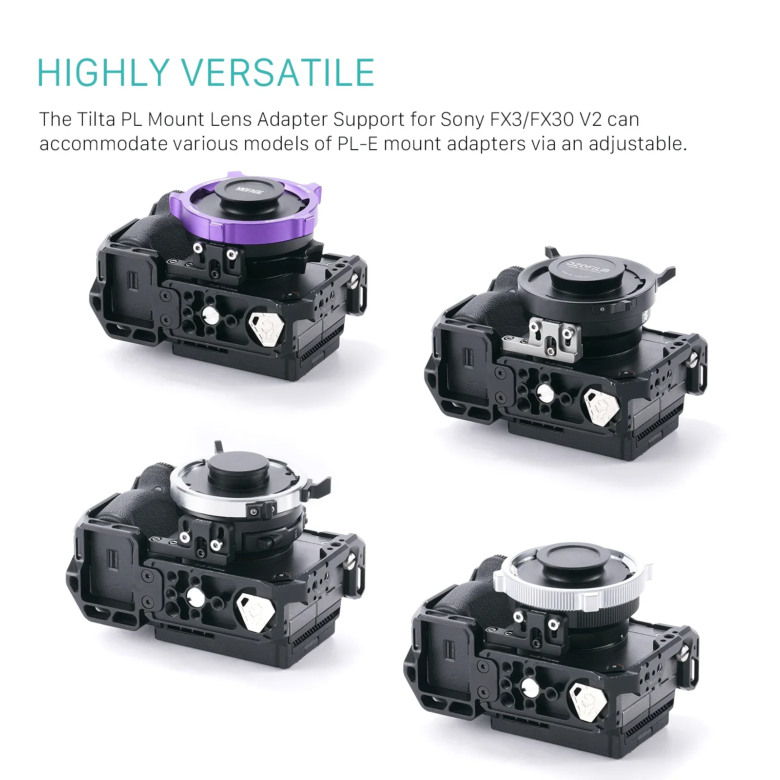 TILTA Compatible with Sony FX3/FX30 V2 PL Mount Lens Adapter TA-T16-LAS2