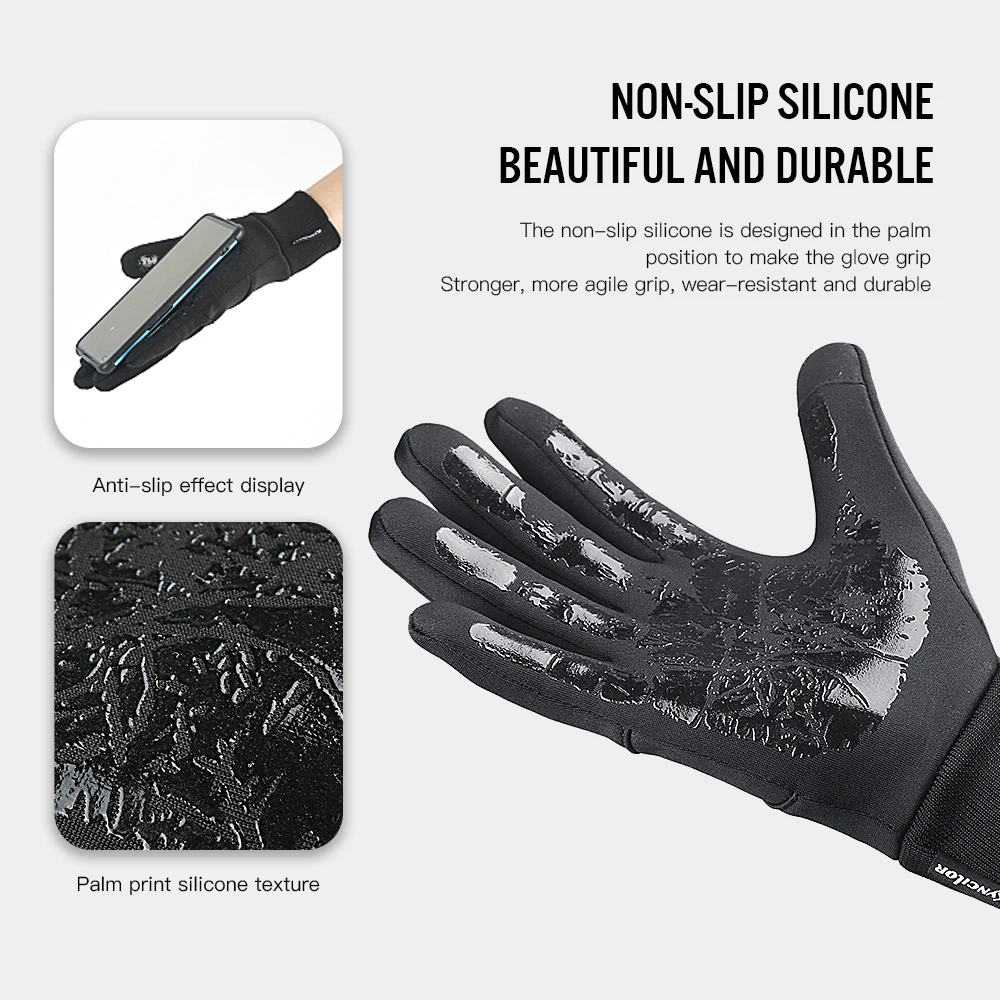 Guanti da ciclismo autunno inverno Fluff Warm Waterproof antiscivolo Touch Screen sci Running Riding guanti da moto da uomo