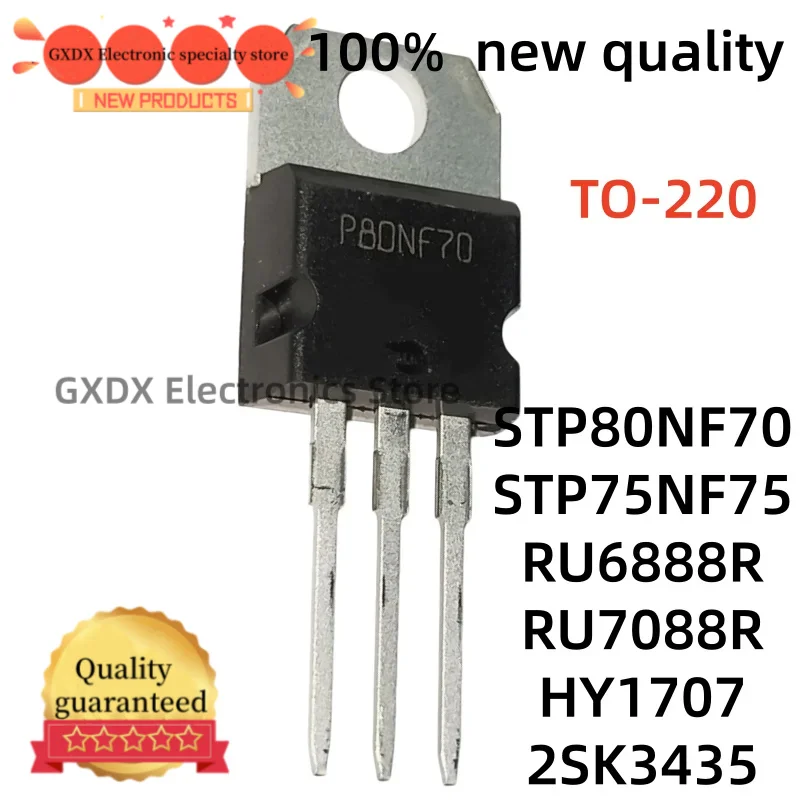 10-20Uds 100% new 2SK3435 K3435 STP75NF75 P80NF70 TO220 P75NF75 RU6888R HY1707 HY1707P RU7088R TO-220