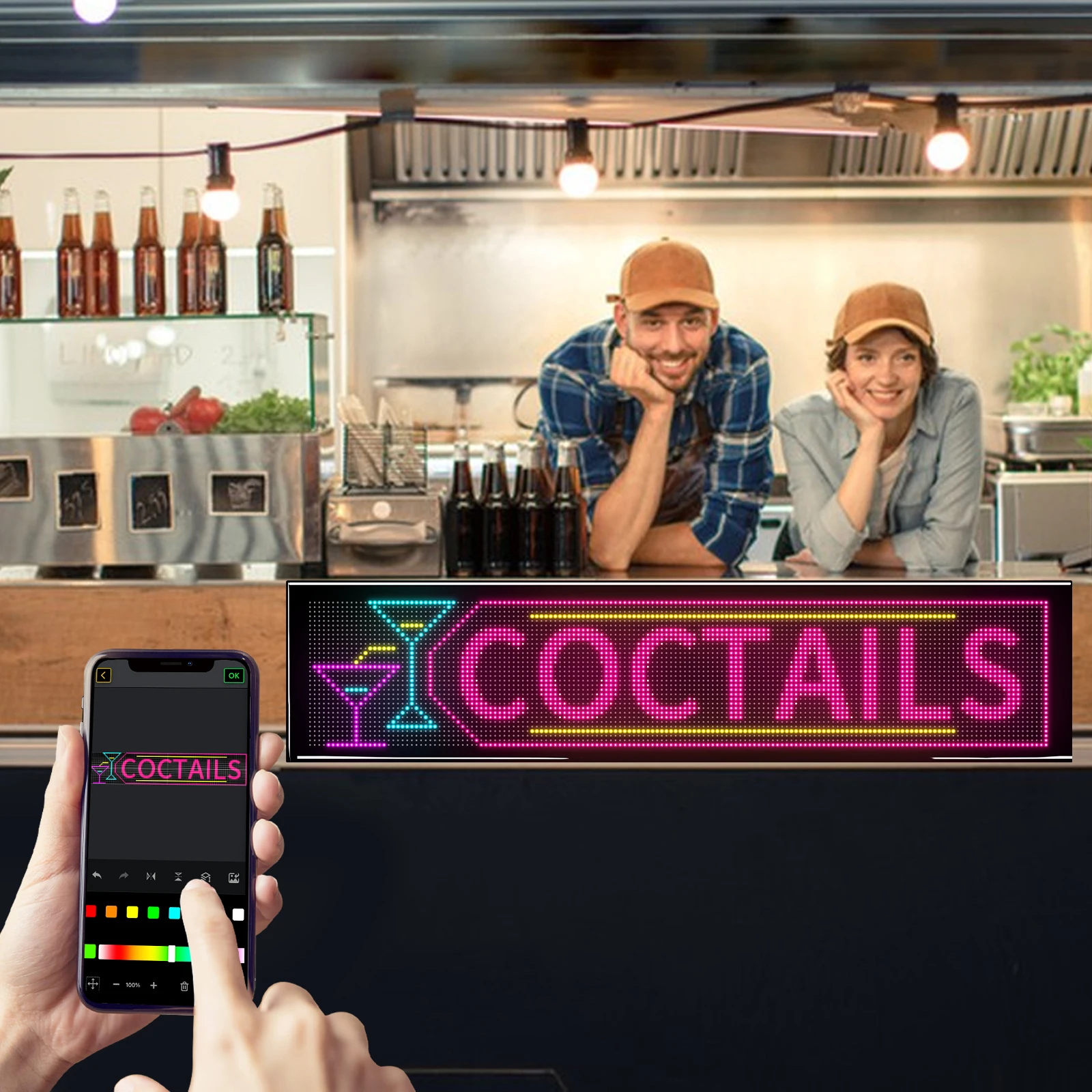 Modulo LED Pannello Pixel Display Schermo Flessibile RGB Modello per auto Graffiti Scorrimento Testo Animazione Negozio Promemoria Luce Bluetooth