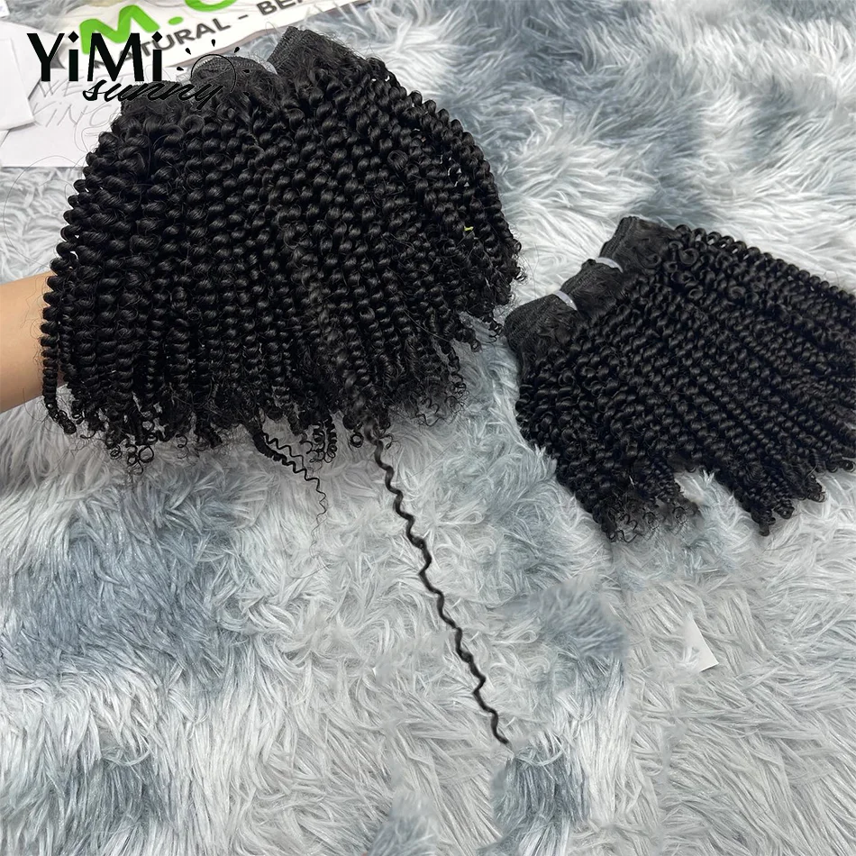 Spiral Curl Human Hair Bundles Remy Intalian Curl Human Hair Weft For Women Wholesale Burmese Curl Extension Full Head Yimisunny